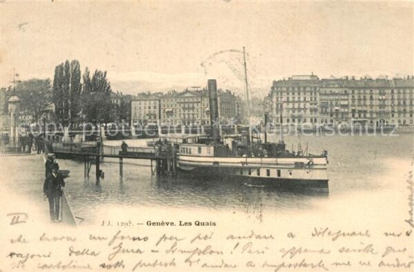 Dampfer Seitenrad Geneve Les Quais