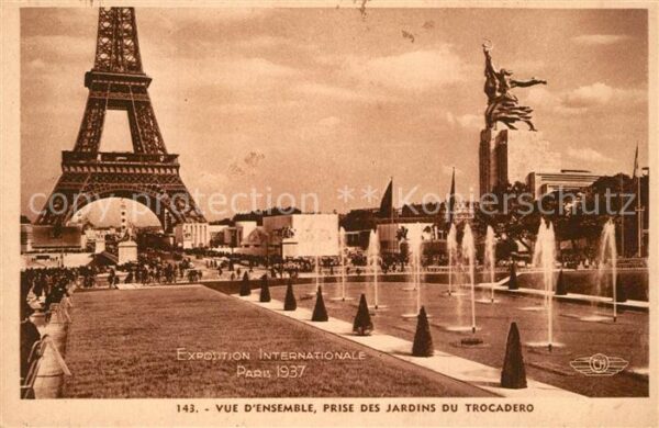 Exposition Internationale Paris 1937 Jardins du Trocadero