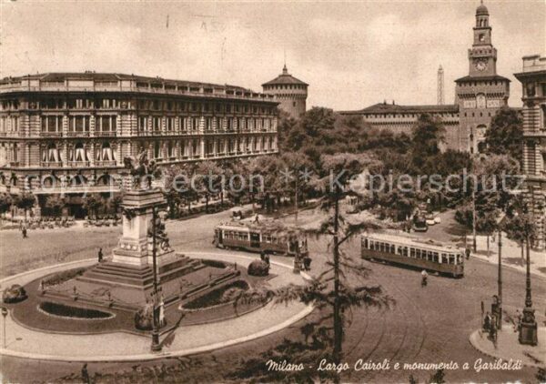 Strassenbahn Milano Largo Cairoli Monumento a Gariba