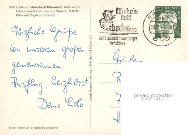 Kirchenorgel Amorbach Odenwald Abteikirche – Bild 2