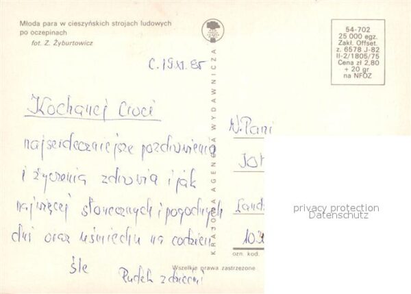 Trachten Polen Mloda para w cieszynskich strojach ludo – Bild 2