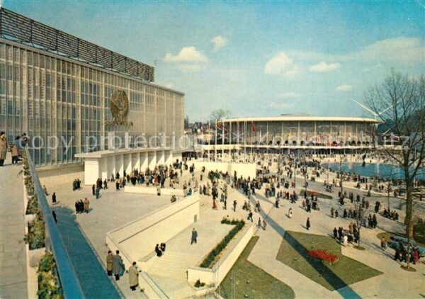Exposition Universelle Bruxelles 1958 Pavillons de l'URSS et USA