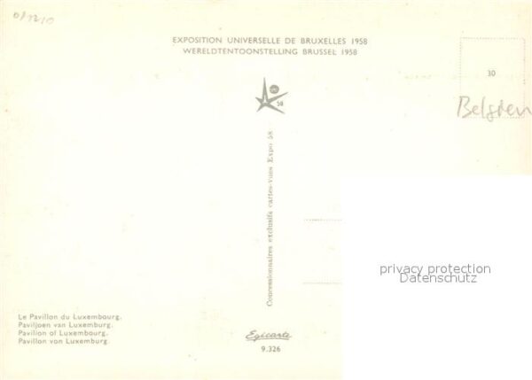 Exposition Universelle Bruxelles 1958 Pavillon du Luxembourg – Bild 2