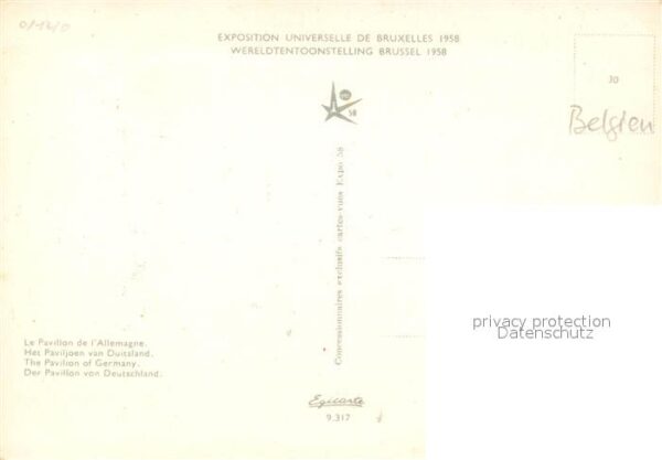 Exposition Universelle Bruxelles 1958 Pavillon de l'Allemagne – Bild 2