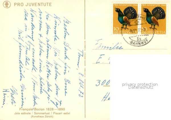 Kuenstlerkarte Francois Bocion Sommerlust – Bild 2
