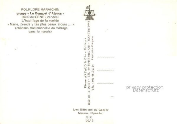 Trachten Frankreich Folklore Maraichin Groupe Le Bouquet d_ – Bild 2
