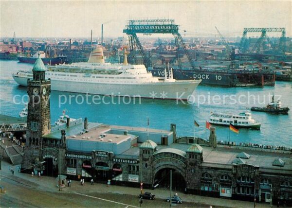 Schiffe Ships Navires PS Sagafjord Hamburg Landungsbr?cken