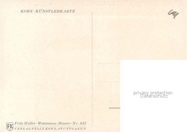 Kuenstlerkarte Fritz M?ller Watzmann-Massiv Verlag-Kor – Bild 2