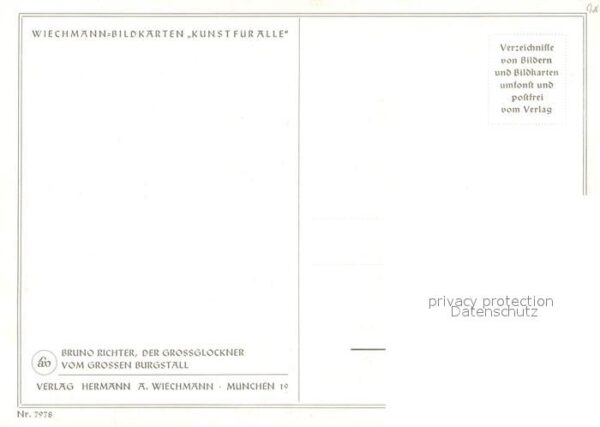 Verlag Wiechmann Nr. 7978 Bruno Richter Grossglockner vom Gr – Bild 2