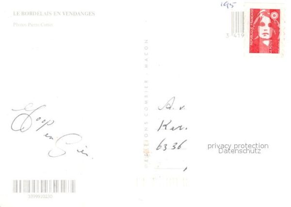 Ernte Landwirtschaft Bordelais en Vendanges Weinlese – Bild 2