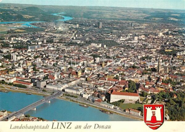 Linz Donau Fliegeraufnahme
