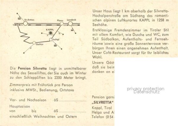 Kappl Tirol Pension garni Cafe Restaurant Silvretta – Bild 2