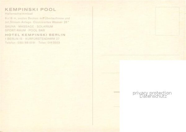 Berlin Hotel Kempinski Hallenschwimmbad – Bild 2