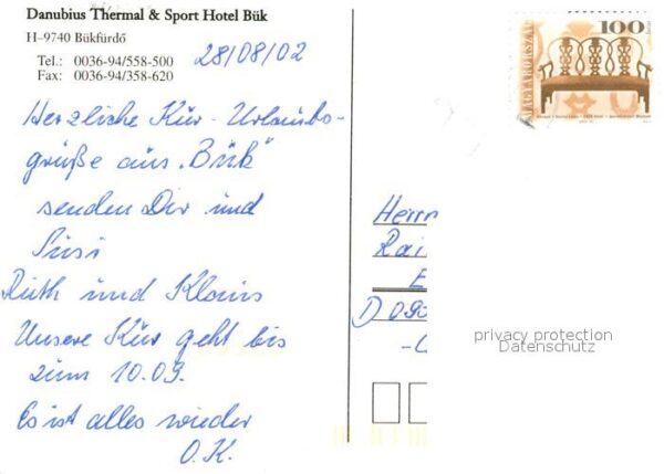 Buekfuerdoe Bad Buek Danubius Thermal & Sport Hotel Bük Hall – Bild 2