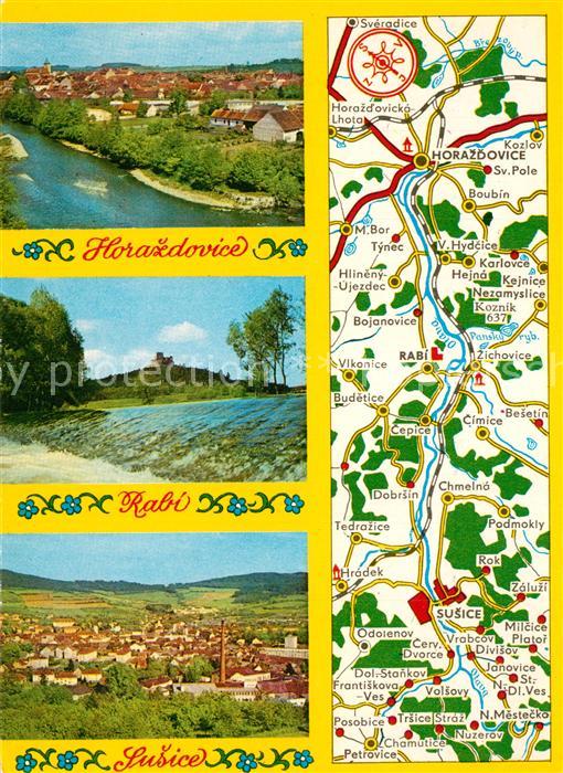 Horazdovice Landkarte von Horazdovice über Rabi bis