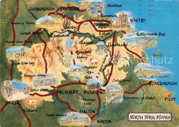 North Yorkshire North York Moors Map of the region
