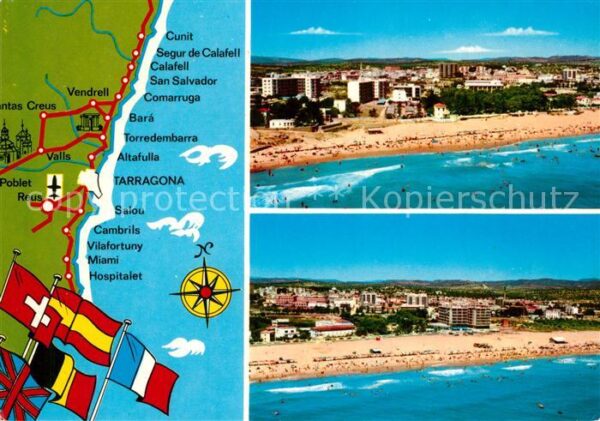 Torredembarra Vistas aéreas Mapa Costa Dorada Tarrago