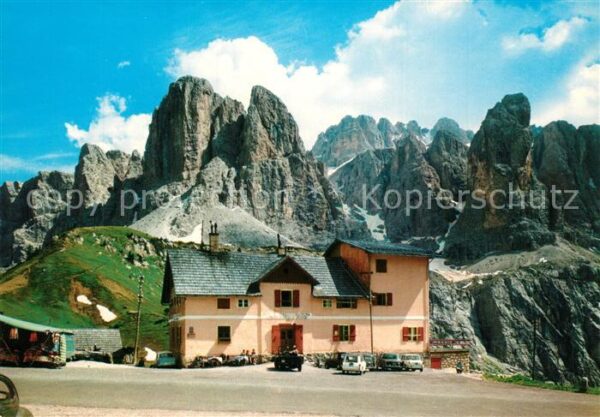 Passo Gardena Grödnerpass Berghütte Dolomiten