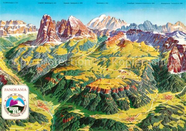 Seiser Alm Dolomiten Panorama Alpe di Siusi Dolomiten Panora