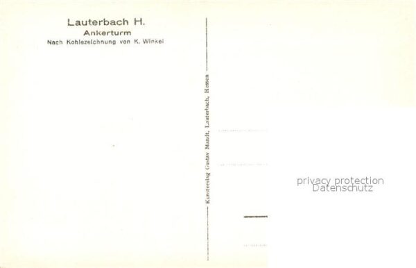 Lauterbach Hessen Ankerturm nach Kohlezeichnung von Winke – Bild 2