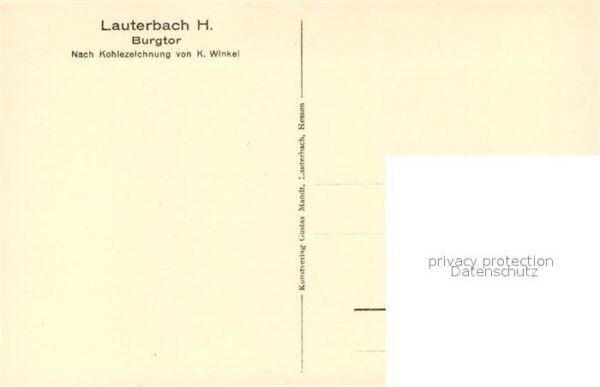 Lauterbach Hessen Burgtor nach Kohlezeichnung Winkel – Bild 2