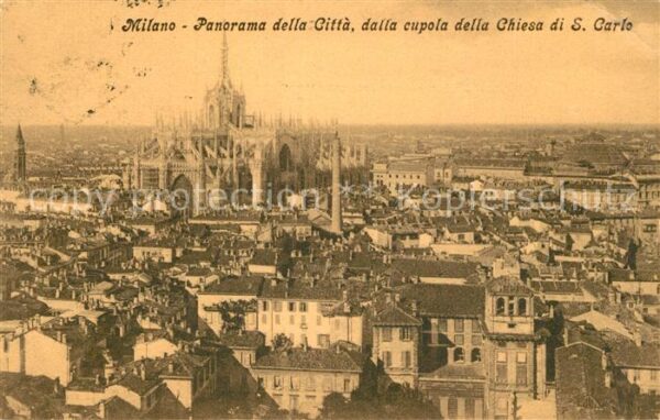Milano Panorama della Citta Chiesa di San Carl