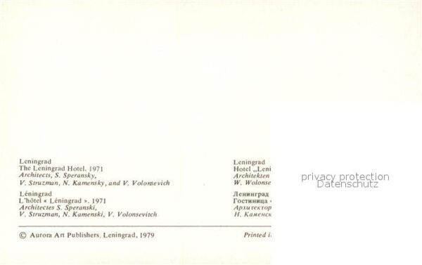 Leningrad St Petersburg Leningrad Hotel – Bild 2