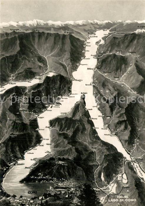 Lago di Como Panoramakarte