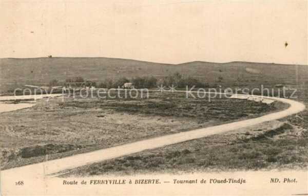 Ferryville Menzel-Bourguiba Route a Bizerte Tournant de l'Oued Tind