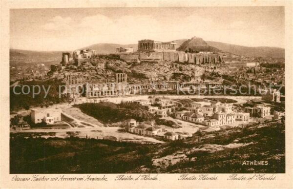 Athenes Athen Stadtpanorama Akropolis Amphitheater He