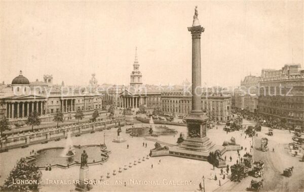London Trafalgar Square and National Gallery N