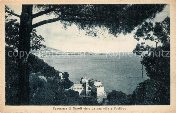 Napoli Neapel Panorama visto da una villa a Posillipo