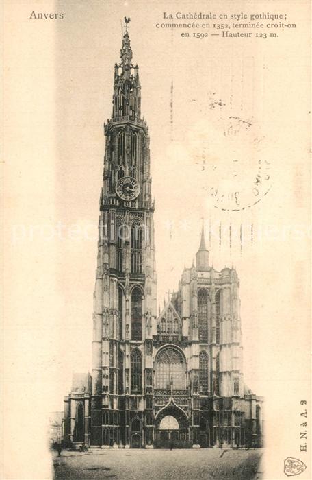 Anvers Antwerpen Cathedrale en style gothique