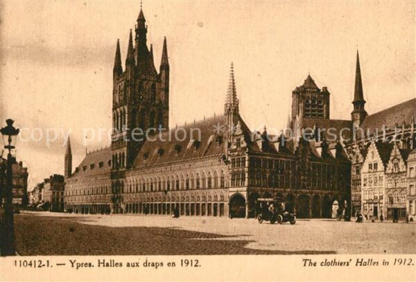 Ypern Ypres Halles aux draps en 1912