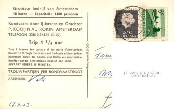 Amsterdam Niederlande Rondvaart door lj-havens en Grachten – Bild 2