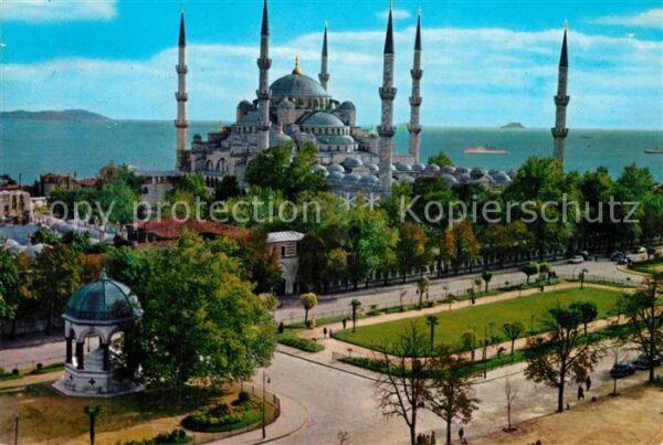 Istanbul Constantinopel Blaue Moschee und Kaiser Wilhelm 2.