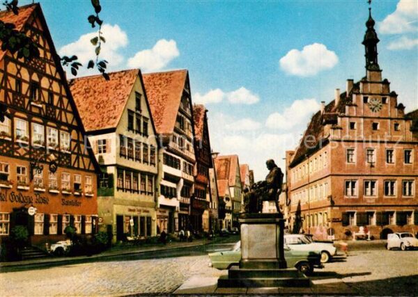 Dinkelsbuehl Marktplatz mit Christoph von Schmid Den