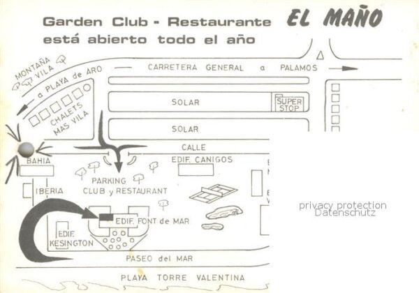 Palamos Garden Club Restaurant El Mano Lageplan – Bild 2