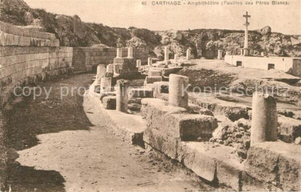 Carthage Karthago Amphitheatre Fouilles des Peres Blancs