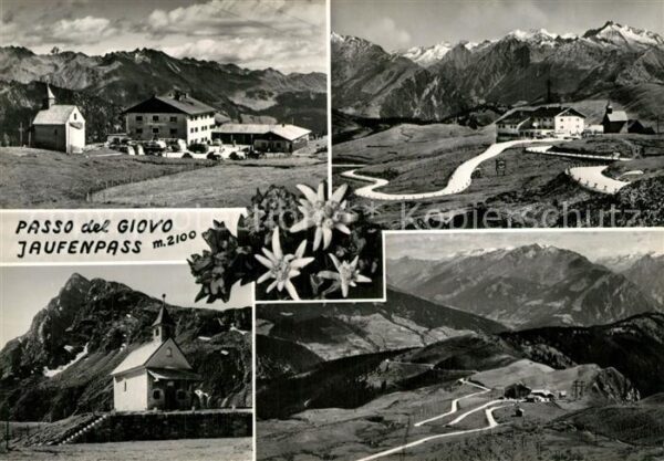 Passo del Giovo Jaufenpass mit Jaufenhaus und Kirche Panorama