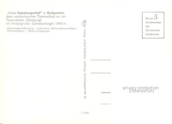 Badgastein Hotel Habsburgerhof mit Gamskarkogel – Bild 2
