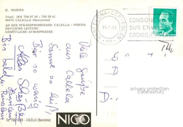Calella de Mar Hotel Marina Strandpromenade Terrasse – Bild 2
