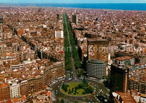 Barcelona Cataluna Plaza Calvo Sotelo Fliegeraufnahme