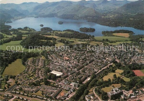 Derwentwater and the Convention Tent Fliegeraufnahme