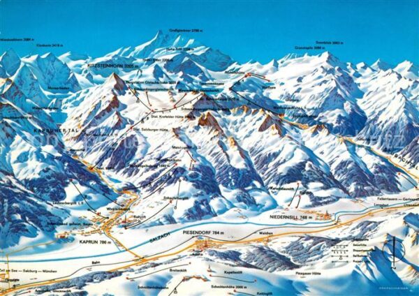 Zell See Wintersportzentrum Kaprun Panoramakarte