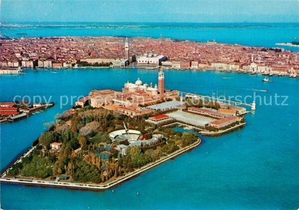 Venezia Venedig FliegeraufnahmeInsel San Giorgio und Sa