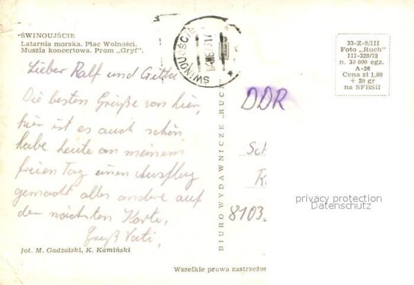 Swinoujscie Swinemuende Latarnia morska Plac Wolnosci Muszla ko – Bild 2