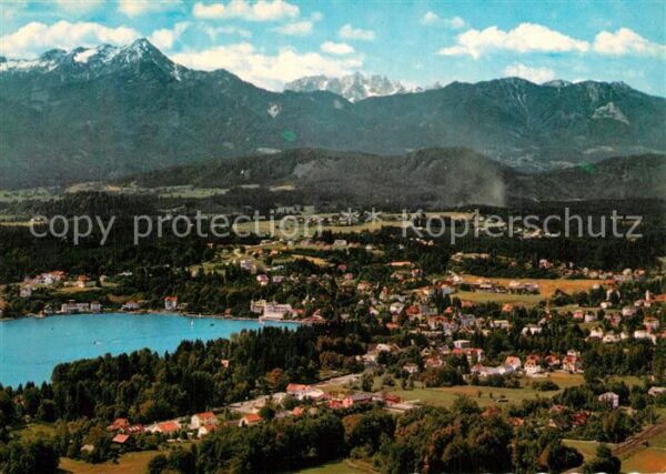 Velden Woerthersee Panorama mit Blick zum Mittagskogel Kar