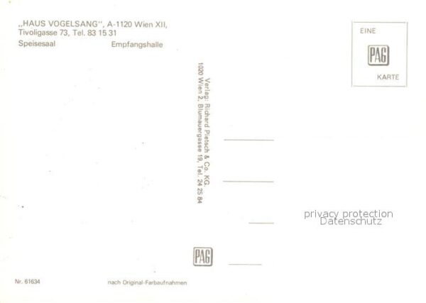 Wien Haus Vogelsang Speisesaal Empfangshalle – Bild 2