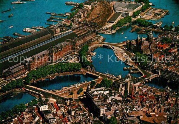 Amsterdam Niederlande Centraal Station Bahnhof Fliegeraufnahm